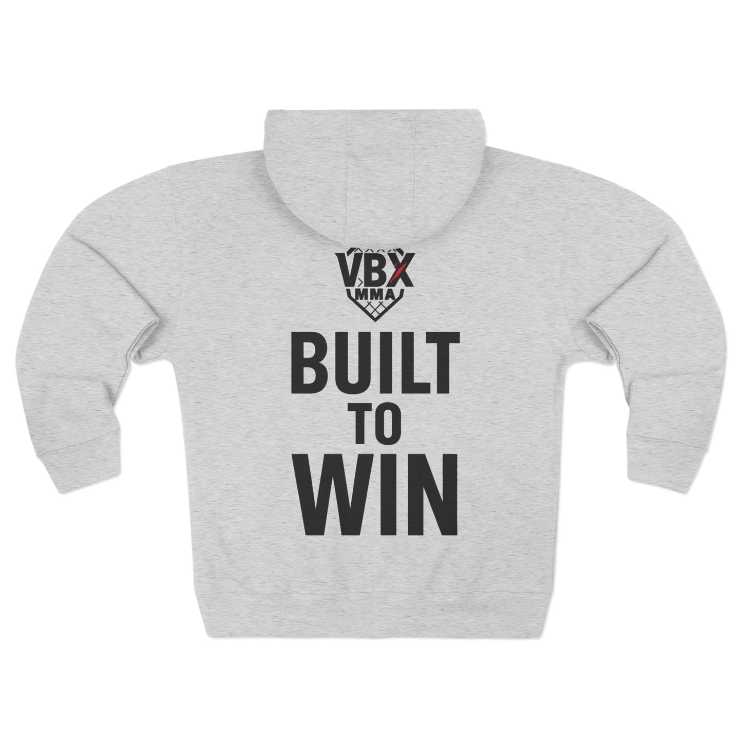 victory box mma "vbx" Motivational Unisex Zip Hoodie - Built to Win, Casual Wear, Gym Apparel, Gift for Athletes, Inspirational Fashion