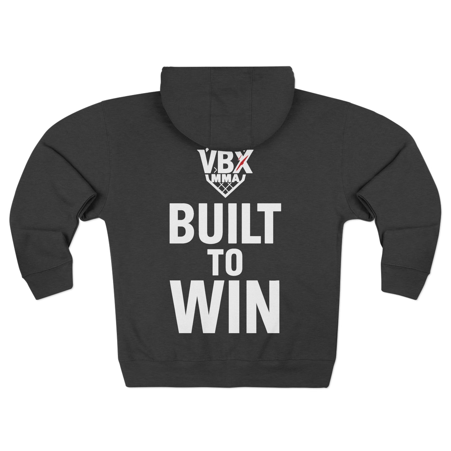 victory box mma "vbx" Motivational Unisex Zip Hoodie - Built to Win, Casual Wear, Gym Apparel, Gift for Athletes, Inspirational Fashion