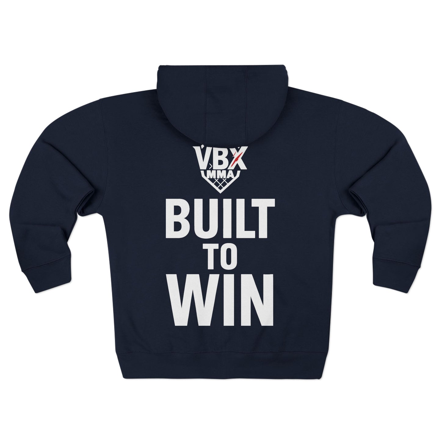 victory box mma "vbx" Motivational Unisex Zip Hoodie - Built to Win, Casual Wear, Gym Apparel, Gift for Athletes, Inspirational Fashion