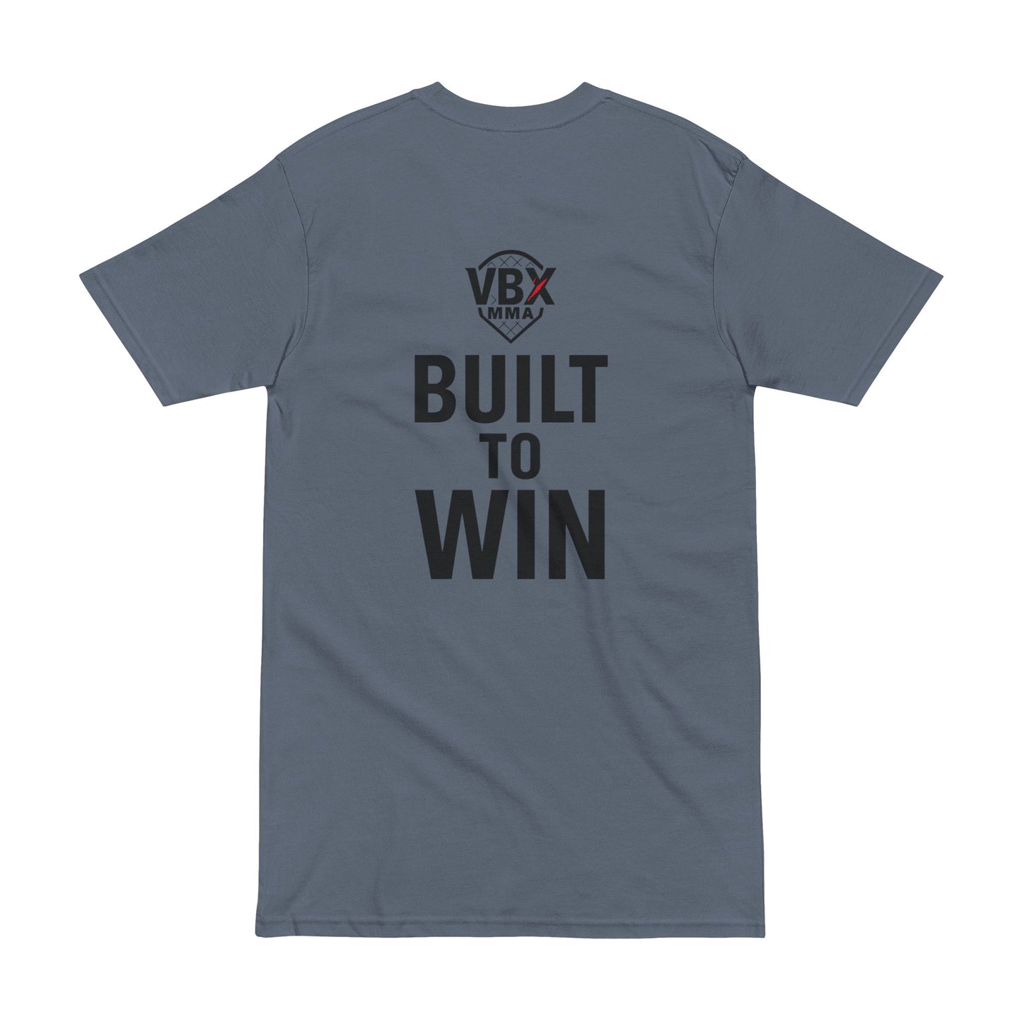 Men's Heavyweight Tee - VBX MMA "Built to Win" - Fitness Apparel, Workout Shirt, Gym Wear, MMA Gear, Motivational T-Shirt